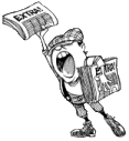 Man selling newspapers